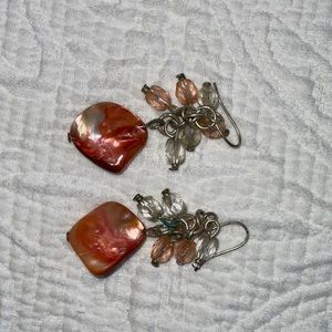 Orange crystal earrings
